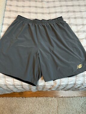 New Balance Men’s Gray running shorts with liner